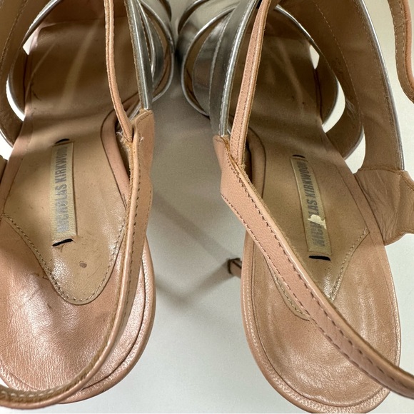 Nicholas Kirkwood Metallic Silver and Nude Heels with Black Details, Size: 37 - Picture 10 of 13